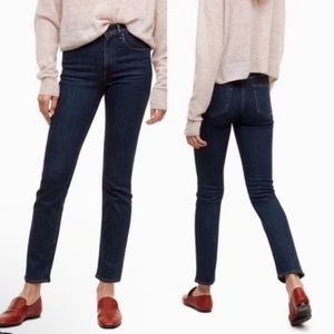 NWT Rag & Bone Cigarette Jean Dark Paz Dark Wash Denim Skinny Size 24